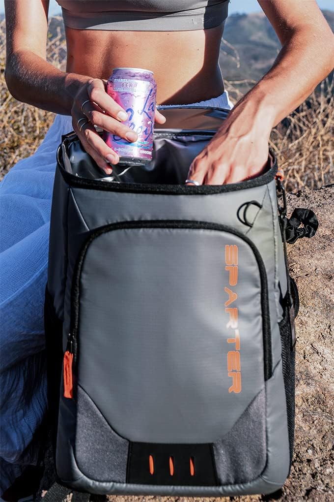 SPARTER Backpack Cooler Insulated Leak Proof 33/49 Cans, 2 Insulated Compartments Thermal Bag, Portable Lightweight Beach Travel Camping Lunch Backpack for Men and Women