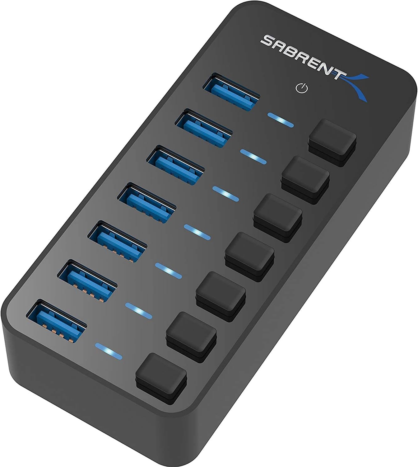 SABRENT16 Port USB hub 3.2 x1 and Charger 90W, with Power Adapter, Fast Powered Data hub, Multiple USB Charging, USB Docking Station, multiport hubs, LEDs on/Off Switch, Mount Bracket Included