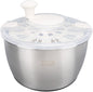 Stainless Steel Salad Spinner, 5L Lettuce Spinner with Lid Drain Bowl Colander, Spin and Dry Salad Greens Vegetable Dryer Fruit Washer Spinner for Berries