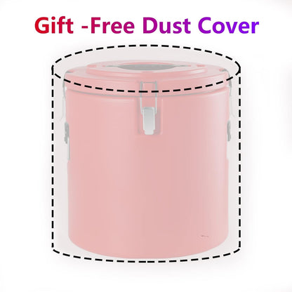 Insulated Soup Pan Carrier Portable Commercial Hot -Cold Hot Box Food Warmer Large Insulation Barrel Cooler Carrier Stainless Steel Lining with Dust Cover 15Quarts(3.75gal)