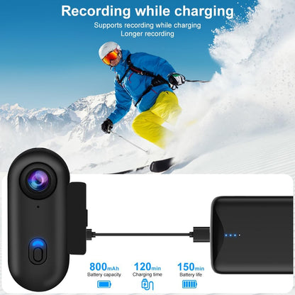 OBEST 360° Action 1080P Underwater Camera, Portable Mini Waterproof WiFi Camera 120° Wide Angle Action Camera for Cycling, Daily Vlog, Outdoor Sports 150° DV Helmet Camera (Black)