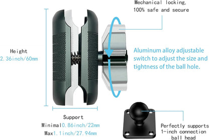 YIMINGYINUO Double Socket Arm Compatible with RAM Mounts B Size 1" Ball Components for Bike/Motorcycle/ATV Phone Mount, Emeralds (Short Arm)