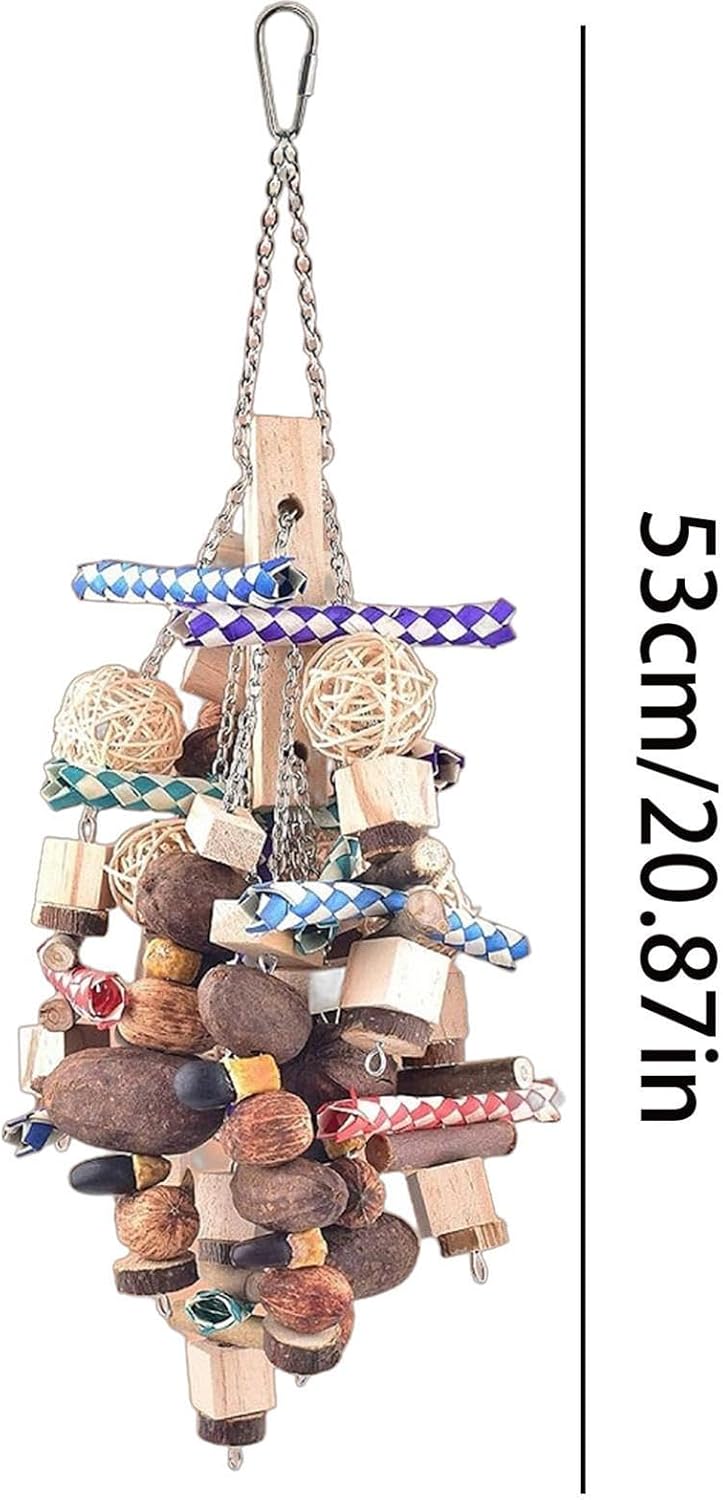Parakeet Toys Wooden Rattan Natural Enrichment Pet Supplies
