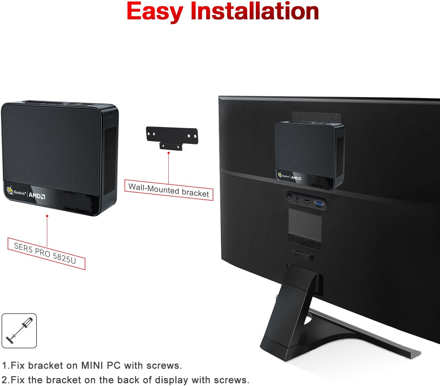 Beelink Mini PC SER5 MAX with AMD Ryzen 7 6800U, 32GB LPDDR5 1TB NVMe M.2 SSD, DP/HDMI/Type-c Triple Display Output,WiFi6,1000M LAN, BT5.2, W-11 Mini Computer