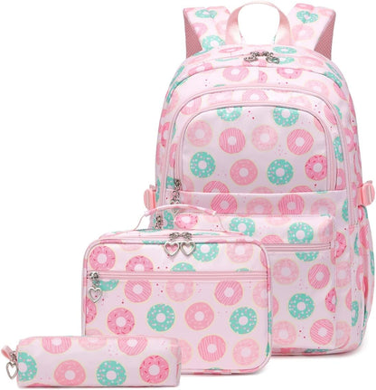 3Pcs Daisy Prints Backpack for Girls Bookbag set Primary School Daypack Elementary Students Knapsack with Lunch Box