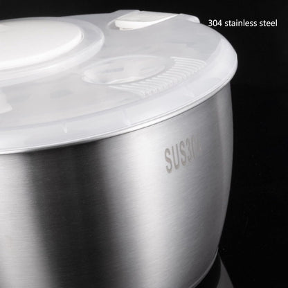 Vomeko Stainless Steel Salad Spinner, Large Salad Spinner Vegetable Washer,Multifunctional Large Capacity Lettuce Spinner, Fruit Washer Drain Basket