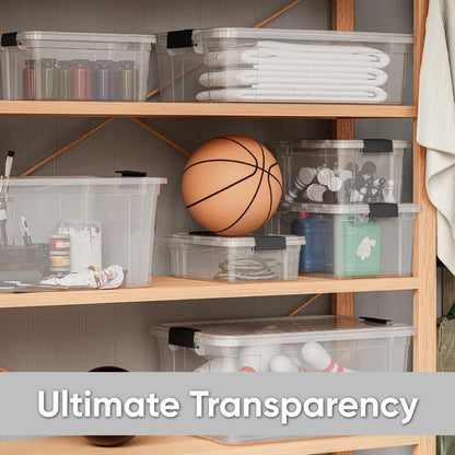 Superio Storage Bins with Lids- 3 Pack, 1.85 Qt Clear Boxes for Organizing, Stackable Plastic Containers- BPA Free, Non-Toxic, Odor Free, Organizer for Home, Office, Dorm