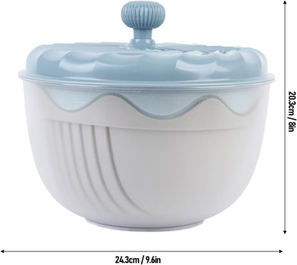 Salad Spinner High Efficiency Multifunctional Easy Using Vegetable Washer and Salad Chopper for Home Kitchen (Beige)