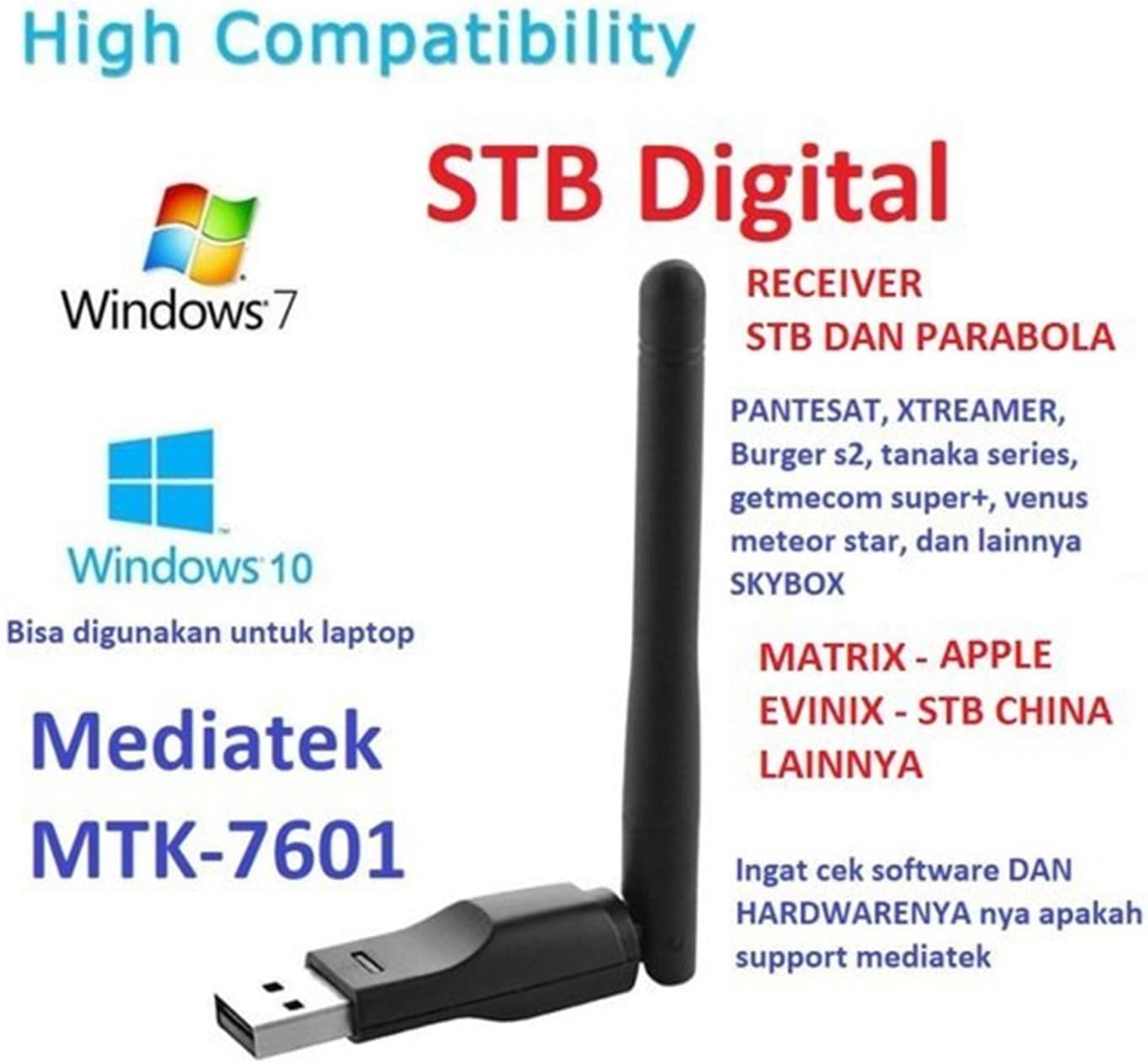 Mtk7601 USB WiFi for Vf9930 Kpt Satellite Finders V7 Golden V8 MAG250 Set Top Box Wireless WiFi Adapter(1pc)