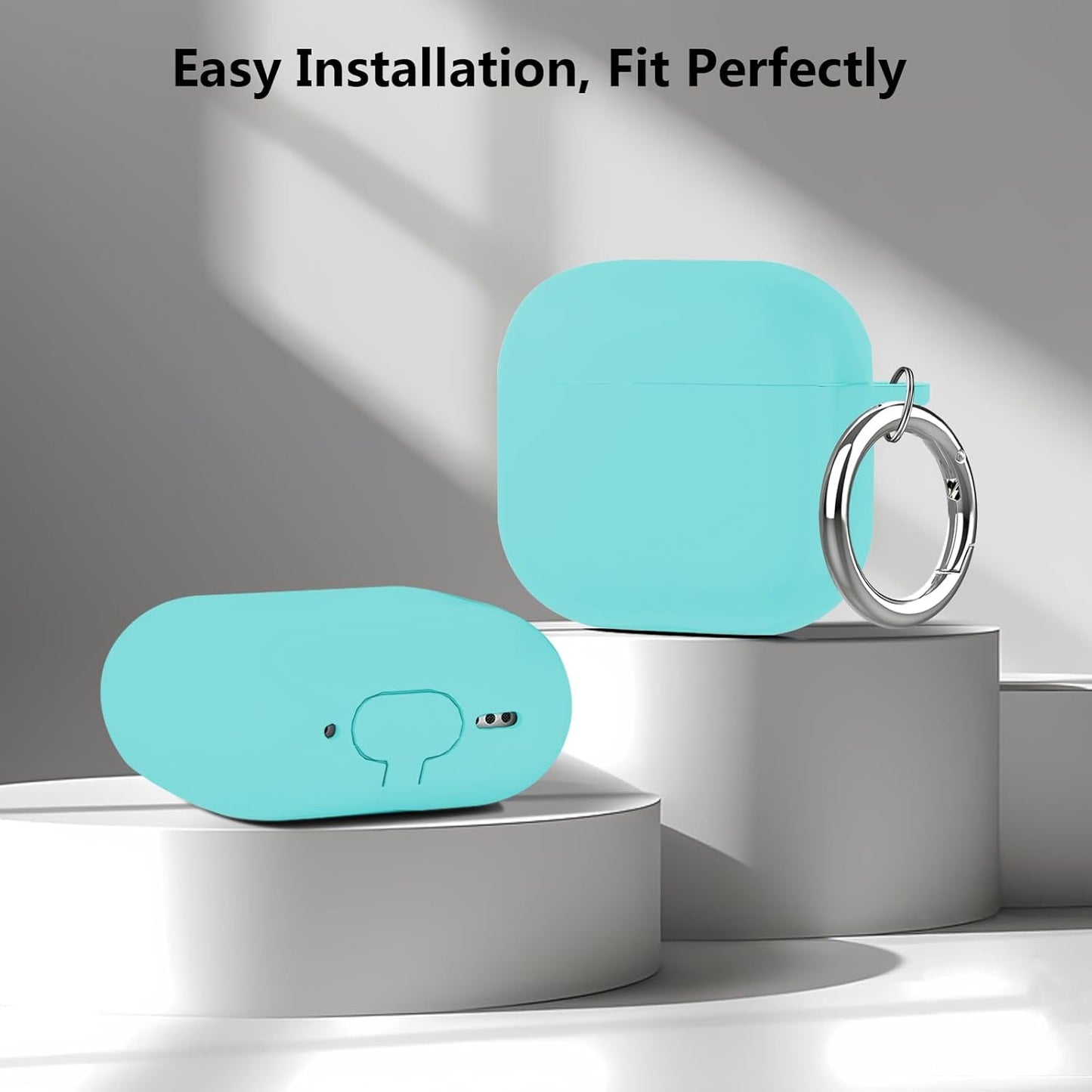Aircawin for Airpods 4 Case Cover,Shockproof Case for Airpods 4th Generation Case Cover 2024,Premium Silicon Case with Keychain and Cleaing Pen for Airpods 4 Gen, Wireless Earphone Accessories-Blue