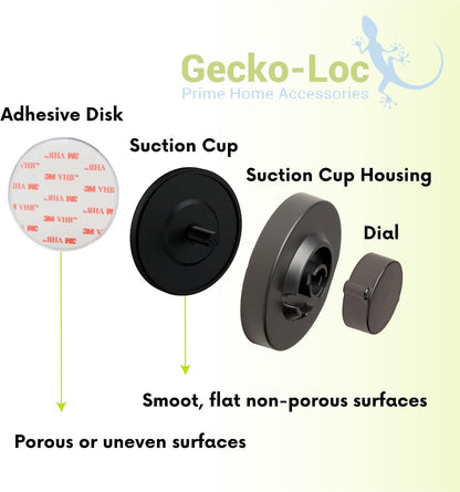 Gecko-Loc Suction Cup Shower Caddy Bath Organizer - Bathroom Storage Basket (Black, Combo)
