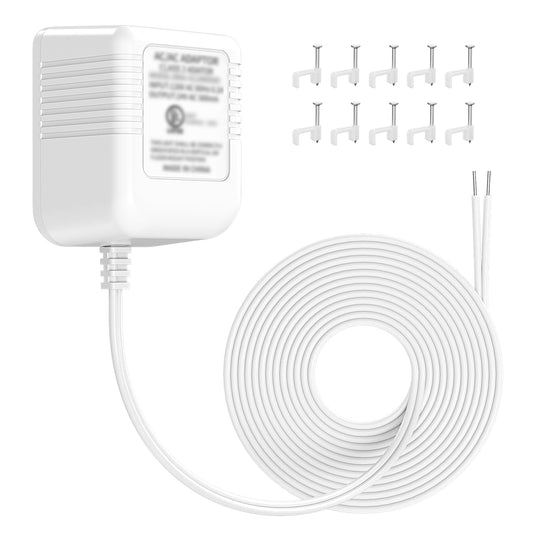 BENSN 24V 500mA AC Transformer, C Wire Power Adapter Compatible with Honeywell Nest Ecobee Sensi Thermostat Ring 1 Video Doorbell Wyze Doorbell Power Supply UL Listed, Cable Length 8M