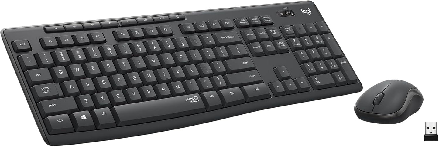 Logitech MK270 Wireless Keyboard and Mouse Combo for Windows, 2.4 GHz Wireless, Compact Mouse, 8 Multimedia and Shortcut Keys, 2-Year Battery Life, for PC, Laptop - Rose