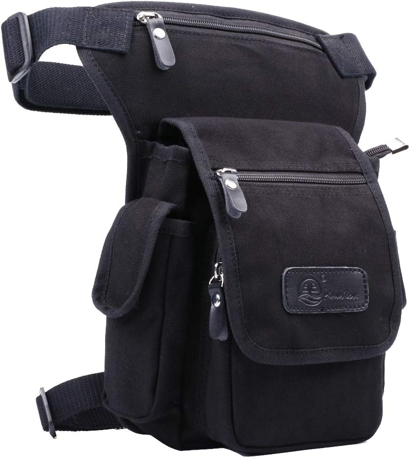Motorcycle Drop Leg Bag Nylon Waist Pack for Men Women Travel Hiking Tactical Cycling Bike Ride Riding Crossbody Shoulder Fanny Pouch