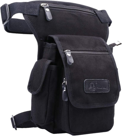 Motorcycle Drop Leg Bag Nylon Waist Pack for Men Women Travel Hiking Tactical Cycling Bike Ride Riding Crossbody Shoulder Fanny Pouch