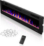 Electric Fireplace 50'' Recessed Wall Mounted Electric Fireplace with Adjustable 12-Color Flame Brightness & Speed