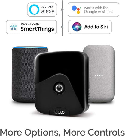 Breez Eco | Smart AC Controller for Mini Split, Window, Portable ACS | WiFi, Alexa, Google, Siri Shortcuts, SmartThings, IFTTT, Free App, NO Subscriptions | Schedules, Geofencing, Comfy (Black)