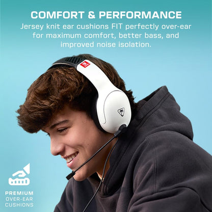 Turtle Beac Airlite Fit Officially licensed Nintendo Wired Gaming Headset for Nintendo Switch – White & Black