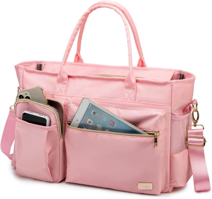 Laptop Tote Bag, Middle Size Computer Messenger Teacher Bag with 15.6'' Padded Laptop Sleeve - PuriLite