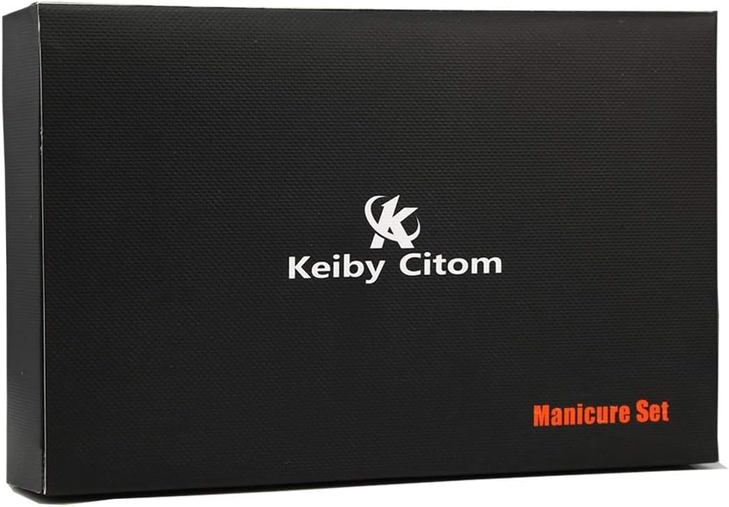 Keiby Citom Professional Stainless Steel Nail Clipper Travel & Grooming Kit Nail Tools Manicure & Pedicure Set of 18pcs with Luxurious Case (Black)