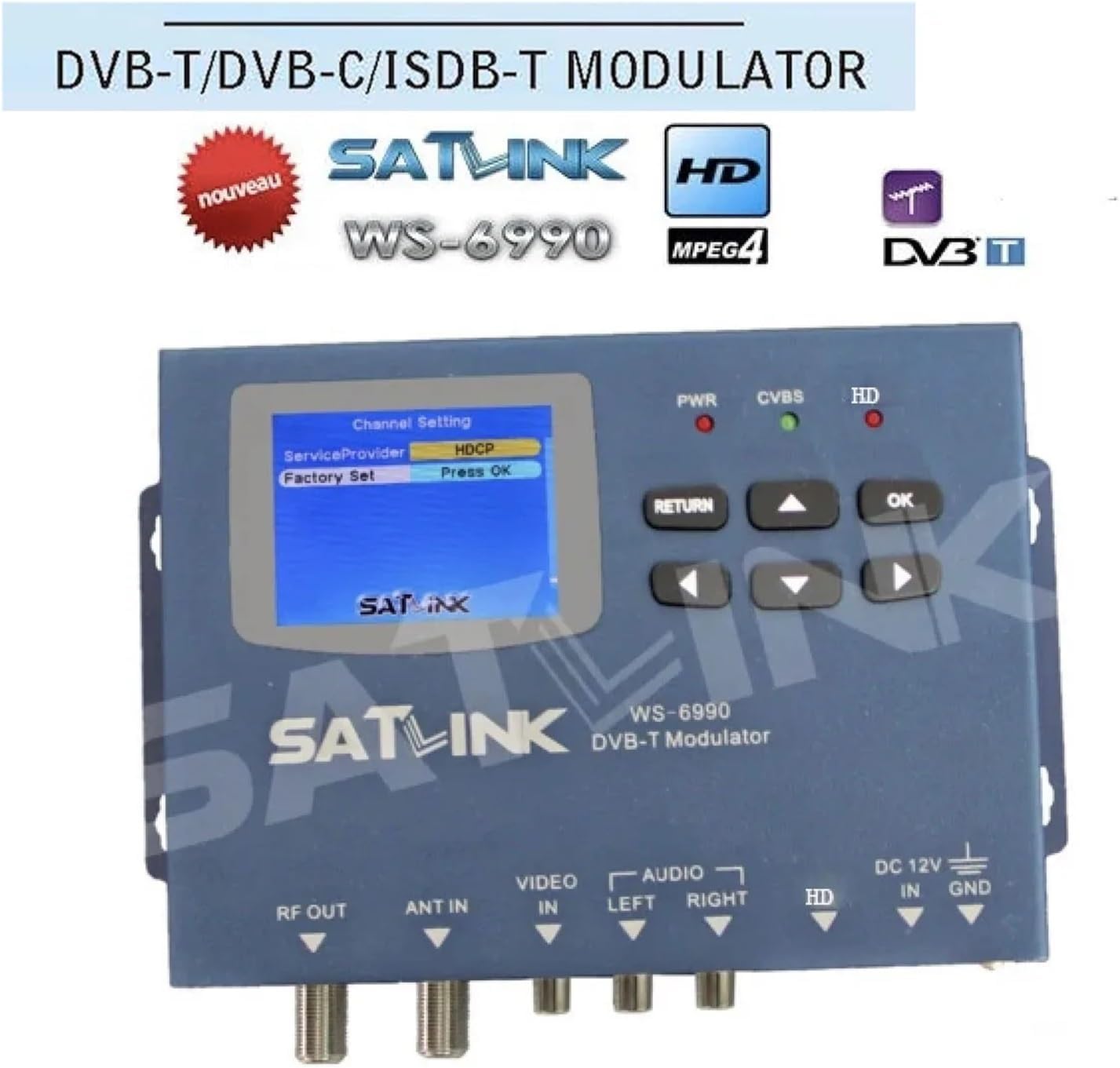 WS-6990 1080p Terrestrial 1 Route DVB-T DVB-C ISDBT ISDB-T Modulator H.264 WS6990 Digital Finder Meter Vs ST-6503