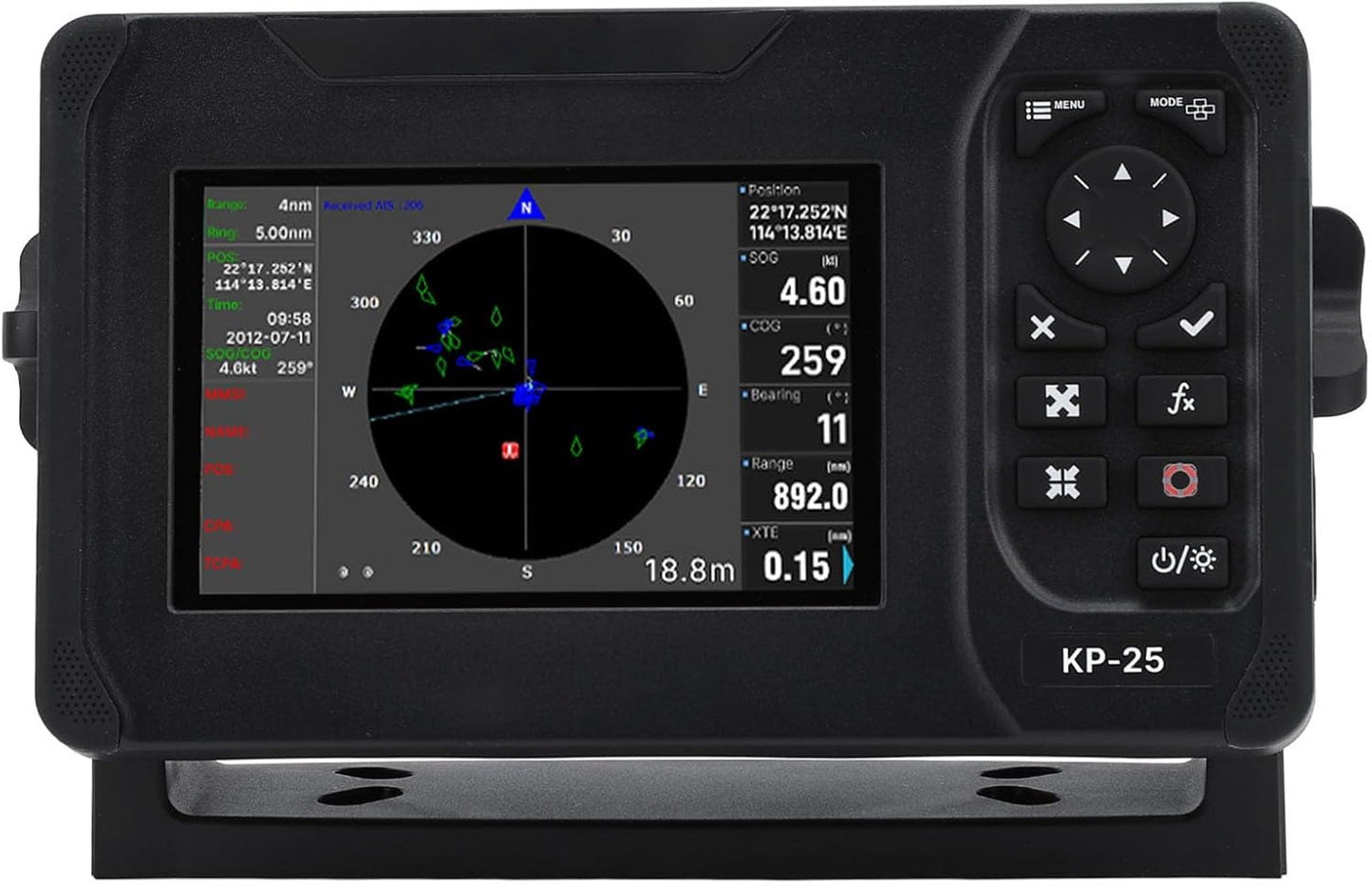 Xiuganpo Chart Plotter Marine, IP66 Waterproof Marine Plotter Marine Navigator with 5in Color TFT LCD Screen, Accurate Fish Finders Depth Finders for Boats, Safety Alarm System, Xiuganpou2qnid569t
