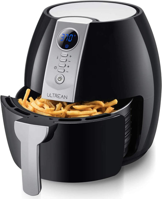 Ultrean Air Fryer, 4.2 Quart (4 Liter) Electric Hot Air Fryers Oven Oilless Cooker with LCD Digital Screen and Nonstick Frying Pot, UL Certified,1-Year Warranty,1500W (Black)