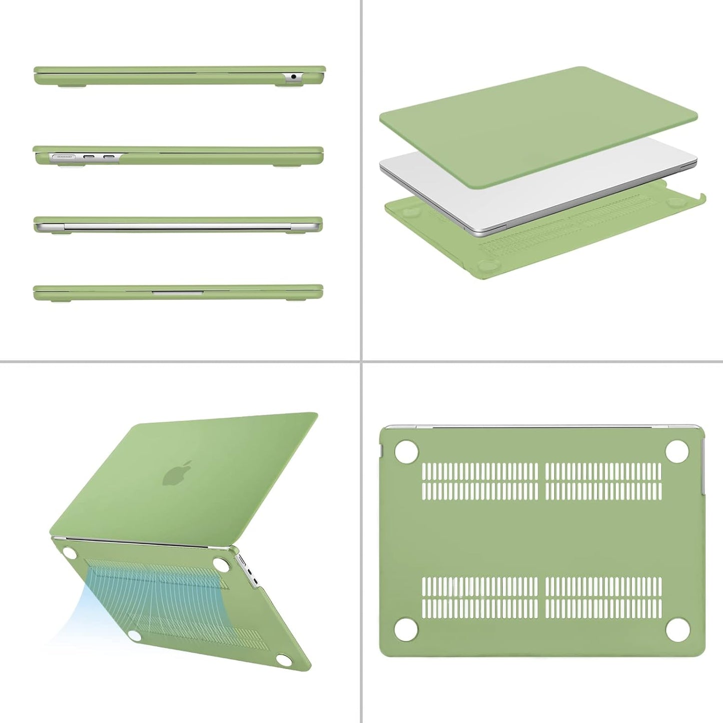 MOSISO Compatible with MacBook Air 13 inch Case 2025 2024 2023 2022 M4 A3240 M3 A3113 M2 A2681, Plastic Hard Shell&Keyboard Cover&Screen Film&Pouch for MacBook Air 13.6 inch Case, Crystal Clear