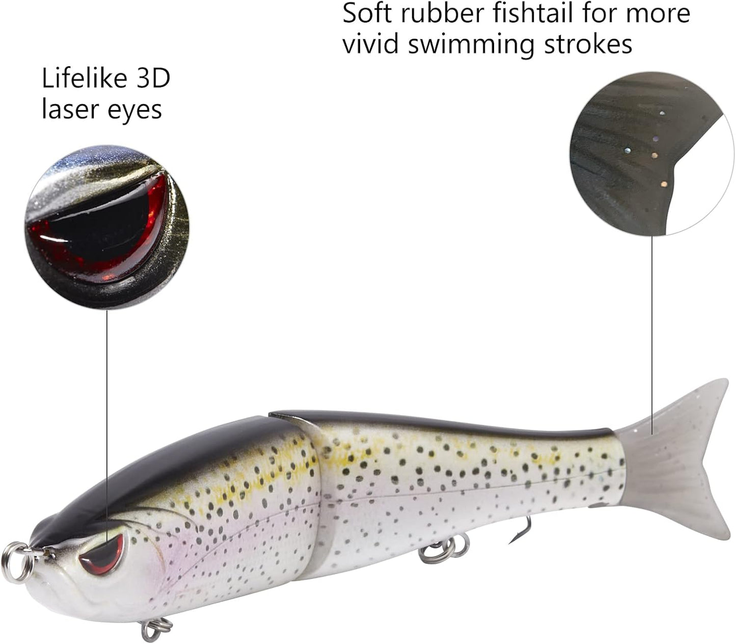 Bassdash SwimShad Glide Baits Jointed Swimbait Bass Pike Salmon Trout Muskie Fishing Lure