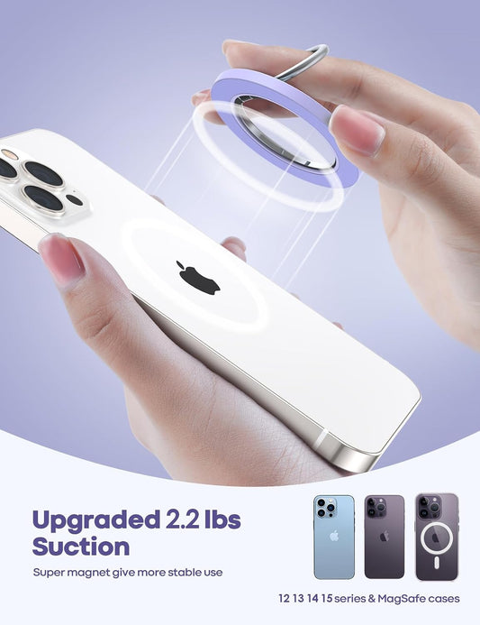Magnetic Phone Ring Holder for Magsafe - Lamicall 【Wireless Charger Friendly】 Grip Stand, Phone Ring Stand for Magsafe Accessories, Violet