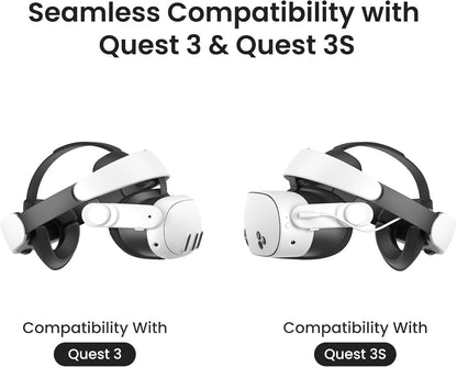 KIWI design H4 Boost Battery Halo Head Strap Compatible with Meta Quest 3 or Meta Quest 3S, Lightweight and DualFast Charging