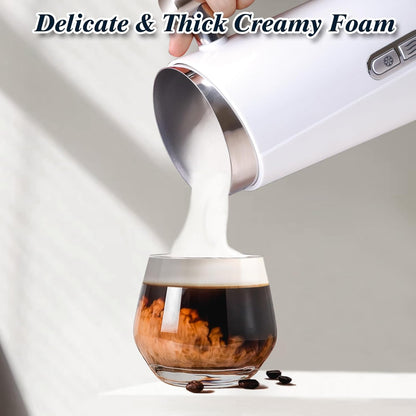 Seydere Simple Milk Frother, 2 in 1 Milk Steamer and Frother, Electric Milk Steamer, Milk Warmer and Hot Milk Foam Maker for Latter, Macchiato, Cappuccinos (White)