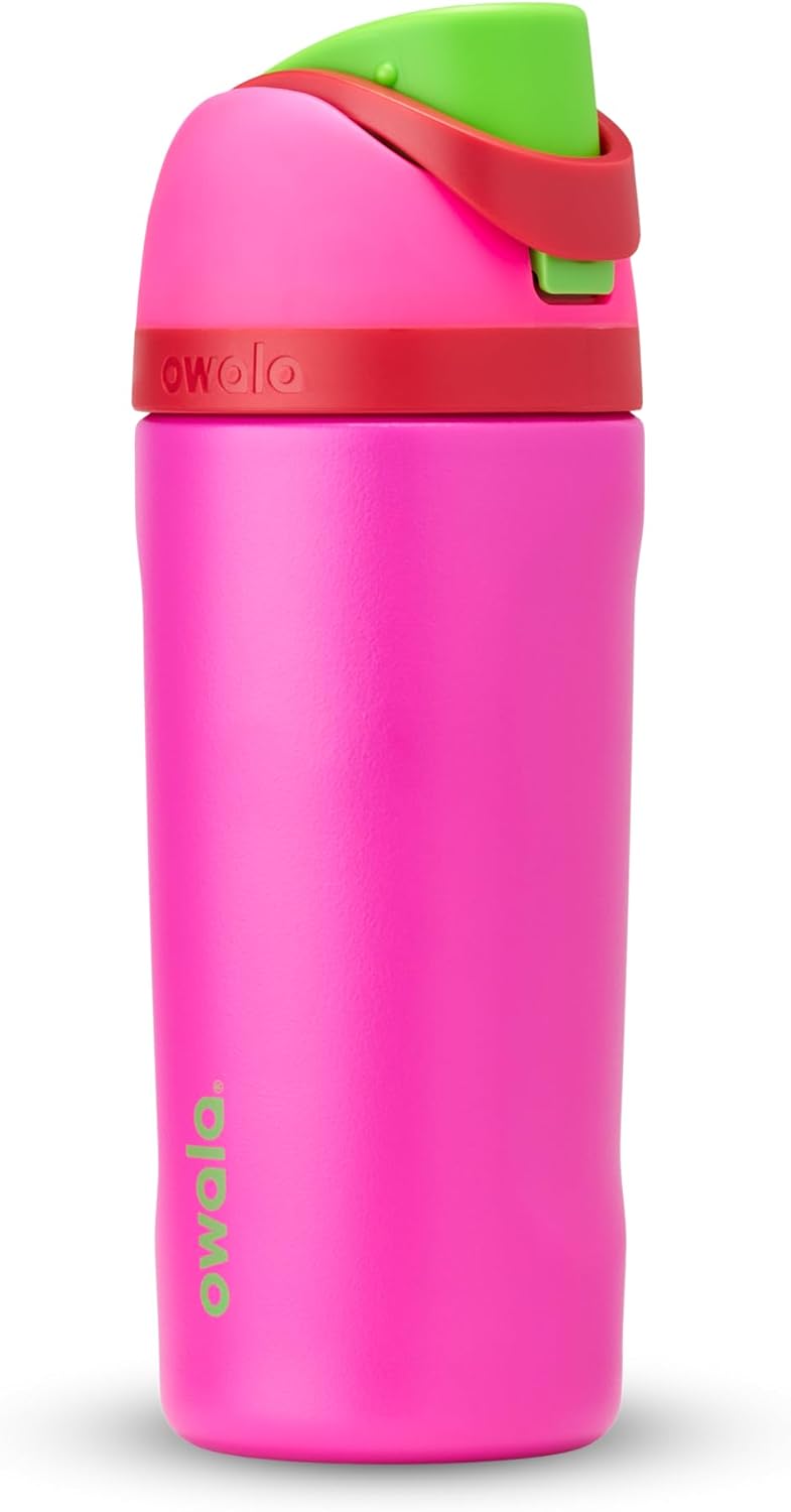 Owala FreeSip Insulated Stainless Steel Water Bottle with Straw for Sports and Travel, BPA-Free, 24-oz, Very, Very Dark