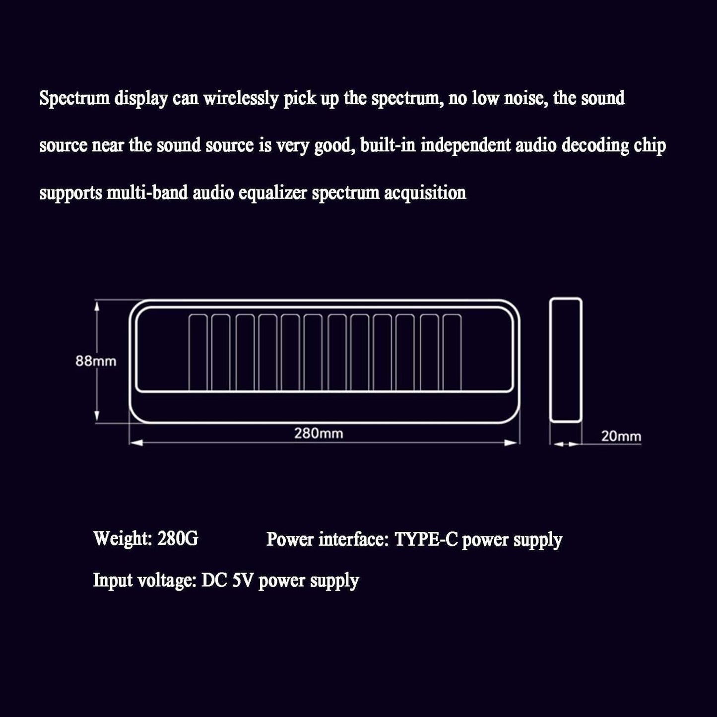HUVIOVED RGB Sound Pickup Spectrum Lamp/Music Spectrum Analysers/Audio Spectrum Analyzer Display/Music Rhythm Recognition Light with Nixie Tube, MIC Pickup, 7 Preset Modes are Built in
