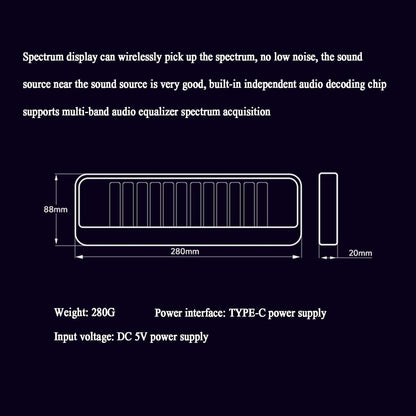 HUVIOVED RGB Sound Pickup Spectrum Lamp/Music Spectrum Analysers/Audio Spectrum Analyzer Display/Music Rhythm Recognition Light with Nixie Tube, MIC Pickup, 7 Preset Modes are Built in