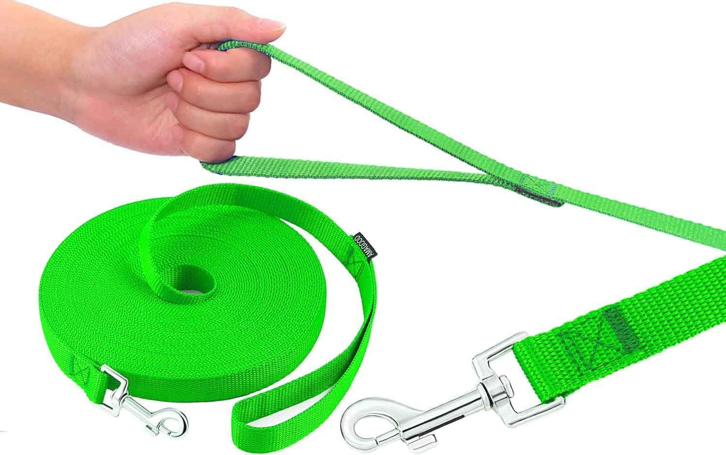 AMAGOOD Dog/Puppy Obedience Recall Training Agility Lead-15 ft 20 ft 30 ft 50 ft Long Leash-for Dog Training,Tie Out,Play,Safety,Camping (15 feet, Black)