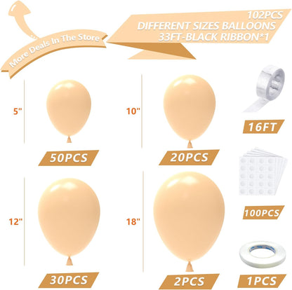 Gold Metallic Chrome Latex Balloon Arch Kit, 102PCS 18In 12In 10In 5In Arch Garland For Festival Picnic, Engagement, Wedding, Birthday Party, Gold Theme Anniversary Decoration With 33FT Ribbon