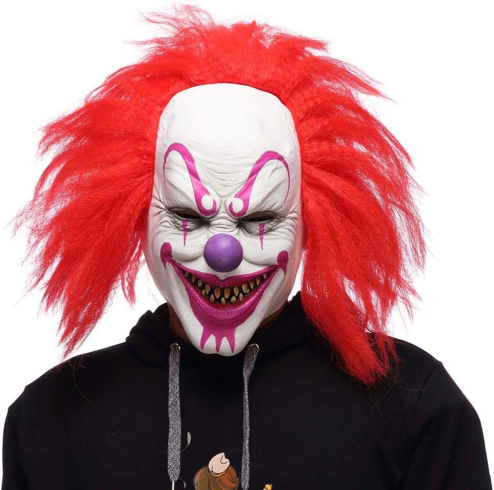 Quligeta Scary Evil Killer Joker Clown Latex Mask Halloween Horror Cosplay Costume Prop For Adults
