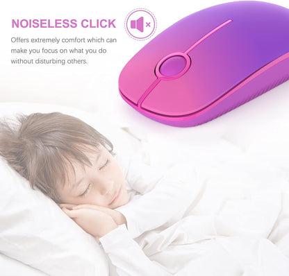 Wireless Mouse, Vssoplor 2.4G Slim Portable Computer Mice with Nano Receiver for Notebook, PC, Laptop, Computer (Sapphire Blue)