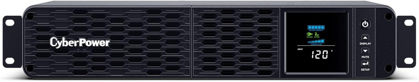 CyberPower CP1500PFCLCD PFC Sinewave UPS System, 1500VA/1000W, 12 Outlets, AVR, Mini Tower, Black