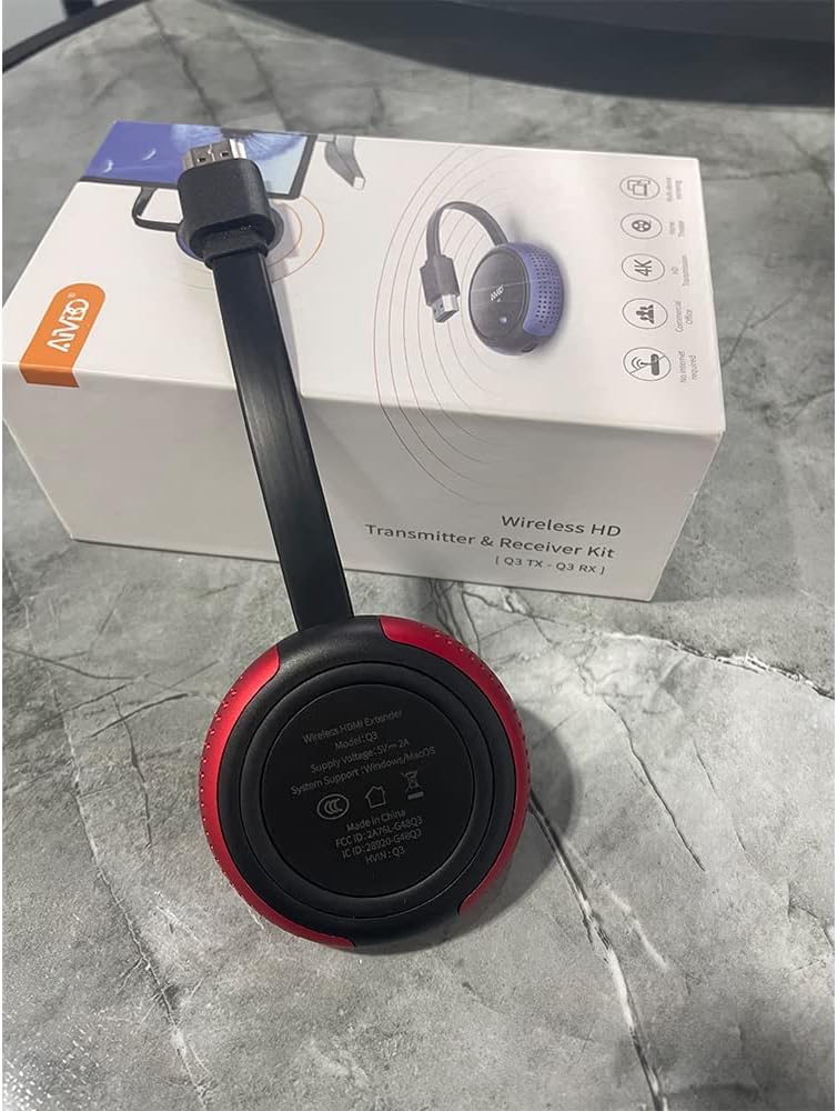 Wireless HDMI Transmitter and Receiver Kit, AIMIBO 4K Wireless HDMI Extender Smooth 5G Video/Audio for Laptop, Cable Box, Camera, Phone, Football Live Streaming to Monitor, Projector, HDTV -165FT/50M