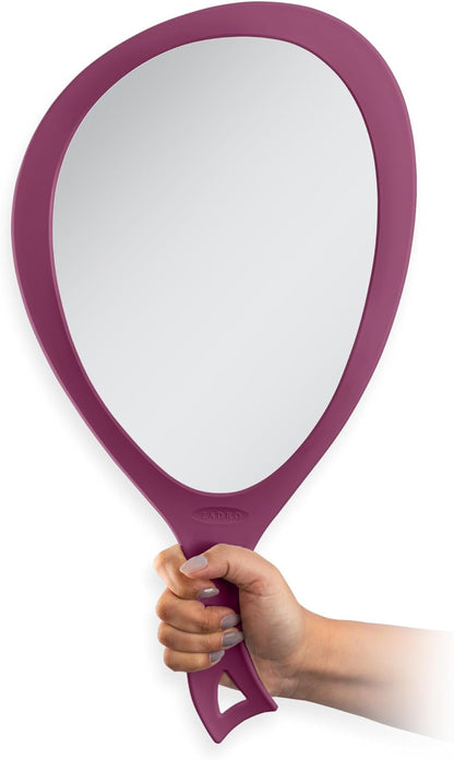 Zadro Salon Professional Extra Large Hand Mirror with Handle, 10" W x 19" L, Multi-Purpose Oval Handheld Mirror with New Distortion-Free Reflection (3, Black, Large (Pack of 3))
