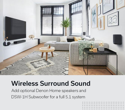 Denon Home 150 NV Wireless Speaker (Black), 1" Tweeter, 3.5" Woofer, Home Speaker with HEOS Built-in, AirPlay 2, and Bluetooth, Multi-Room Streaming, Simple Setup, Compact Design