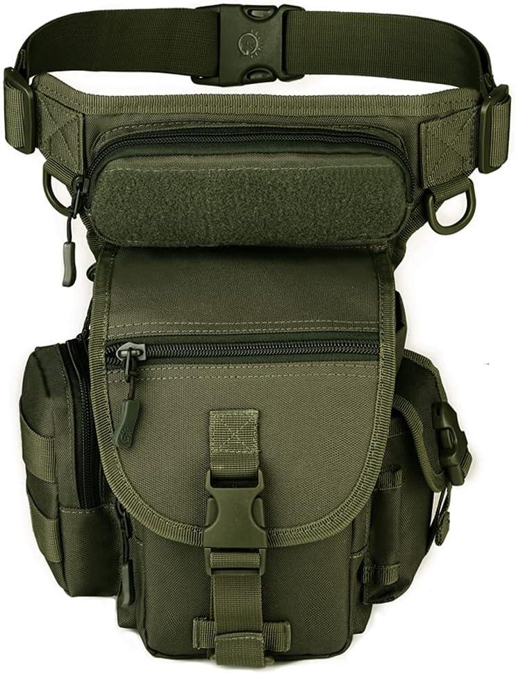 Motorcycle Drop Leg Bag Nylon Waist Pack for Men Women Travel Hiking Tactical Cycling Bike Ride Riding Crossbody Shoulder Fanny Pouch