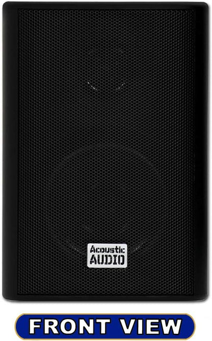 Acoustic Audio AA351B Indoor/Outdoor Speakers, Black, Set of 2