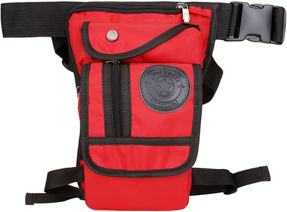 Motorcycle Drop Leg Bag Nylon Waist Pack for Men Women Travel Hiking Tactical Cycling Bike Ride Riding Crossbody Shoulder Fanny Pouch