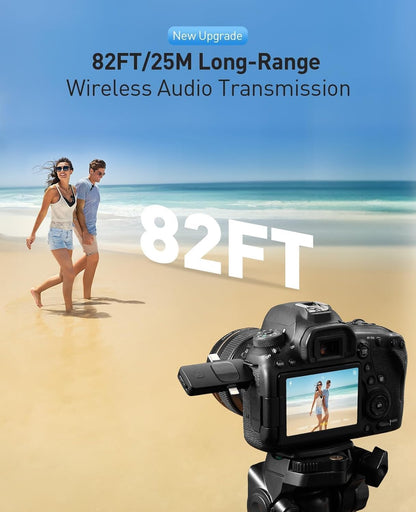 MENERESAS Wireless Lavalier Microphone for iPhone, Android & Camera – 3-in-1 Mini Clip-On Mic with Noise Reduction, Reverb Effects, Omnidirectional Hi-Fi Audio for Live Streaming, Video, Gaming