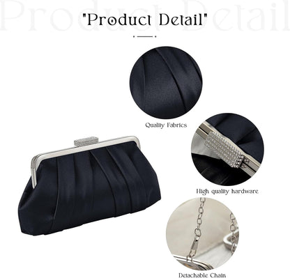 JAMBHALA Seashell Purse for Women Clear Evening Shoulder Bags with Pearl Chain