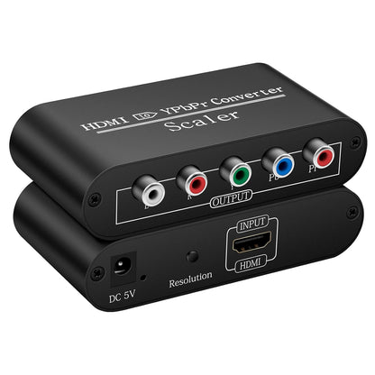 HDMI to Component Video Converter Female to Female 1080p 60Hz RGB YPbPr 5RCA Adapter with Power Supply for TV Monitor Projector - PuriLite