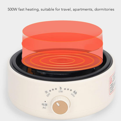 Electric Mini Stove Portable 4 Hot Plate 500W 110V Electric Ceramic Stove for Boiling Water, Making Tea and Coffee (Black)